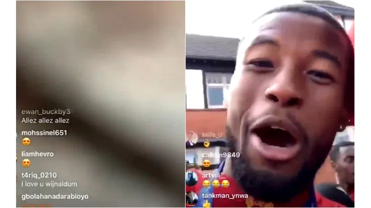Wijnaldum en transmisión de Instagram