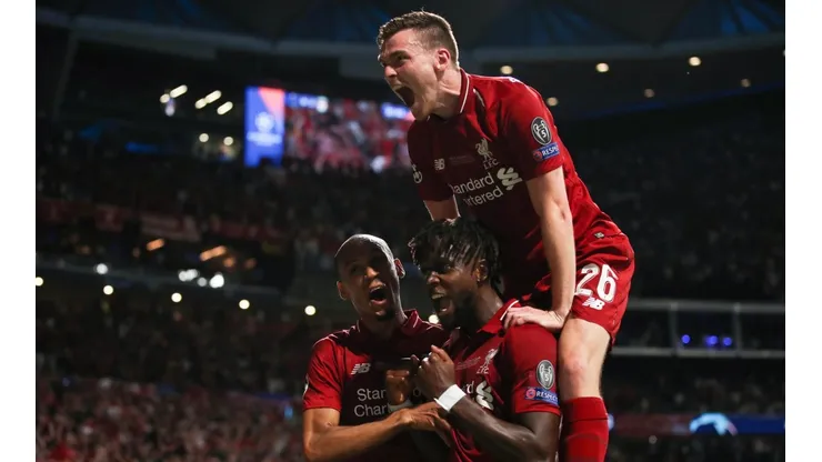 Celebración del segundo gol del Liverpool