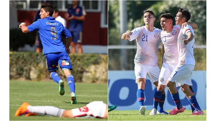 Mathías con la camiseta de la U y la Roja