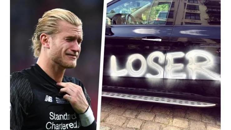 Hinchas del Besiktas rayan el auto de la novia de Karius