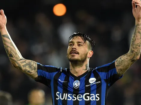 Pinilla celebra la clasificación del Atalanta a la próxima Champions