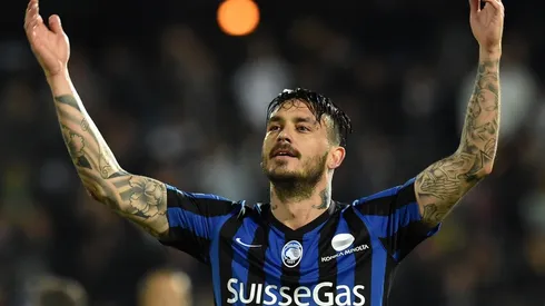 Pinilla celebra la clasificación del Atalanta a la próxima Champions