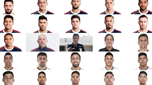 Las formaciones de la U y Colo Colo más el árbitro, Eduardo Gamboa