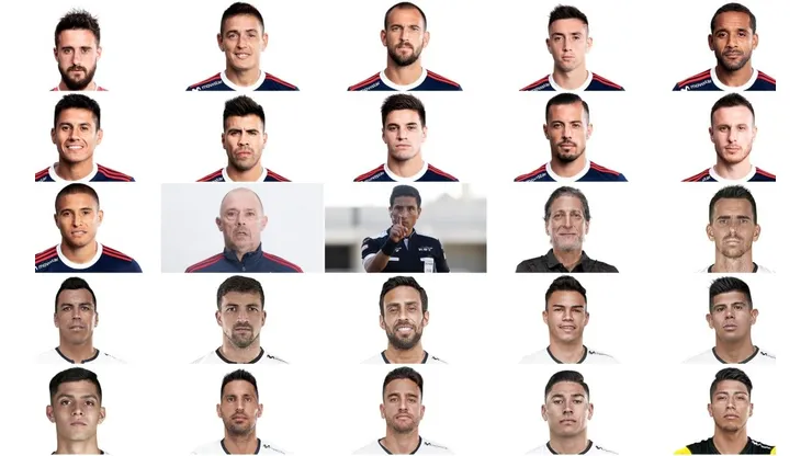 Las formaciones de la U y Colo Colo más el árbitro, Eduardo Gamboa