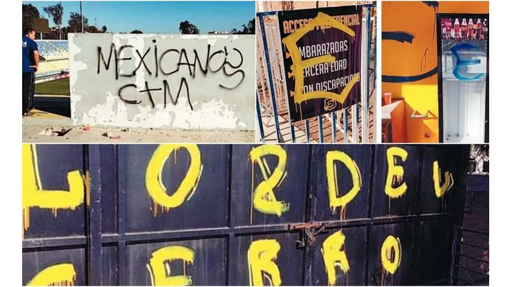 Parte de los rayados que cubrieron en sector de galería en Sausalito