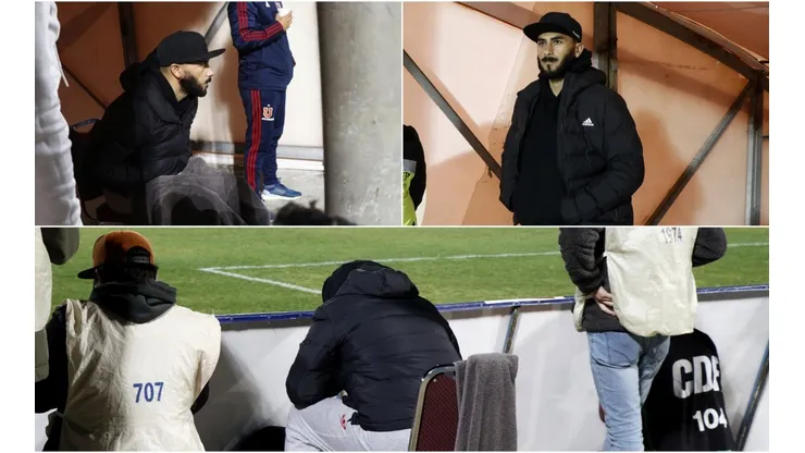Johnny Herrera prefirió el bajo perfil y vio el partido a un costado de la cancha