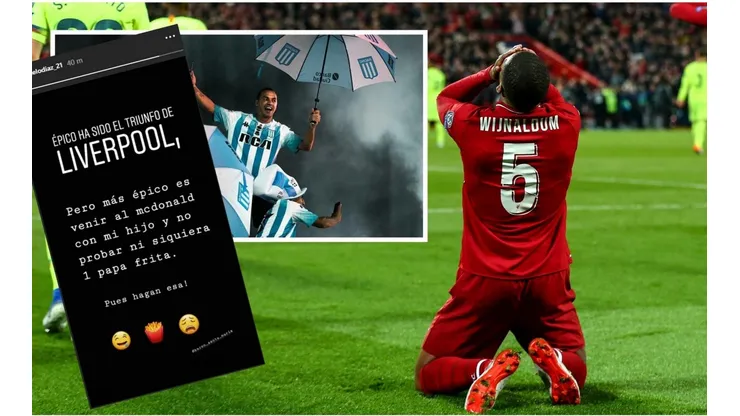 Díaz bromeó con su familia por el partido del Liverpool y su capacidad de no comer papas fritas