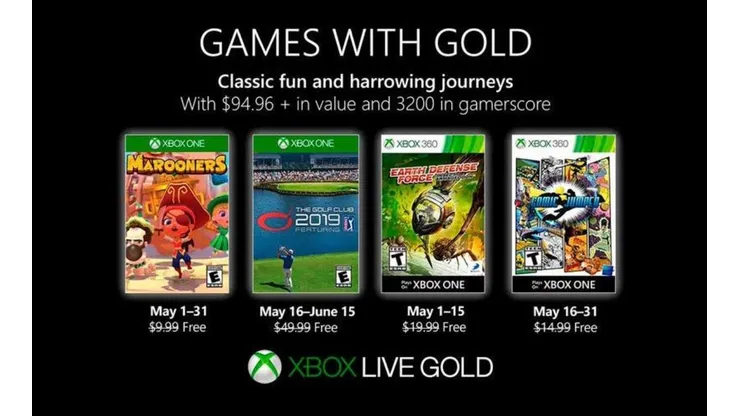 Juegos gratis en mayo con Xbox Live Gold