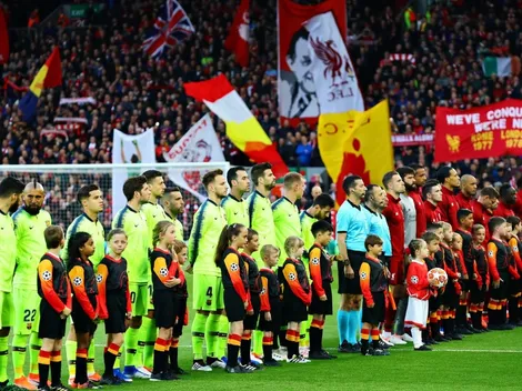 Hasta el Barça canta el "You'll never walk alone" del Liverpool
