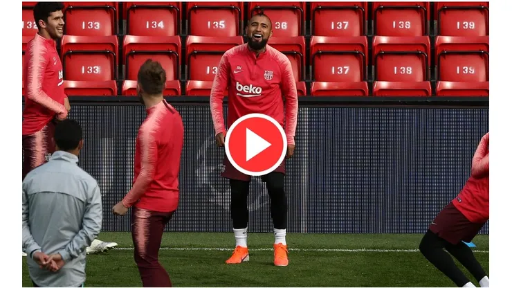 Vidal celebra feliz el momento que vive con el Barcelona