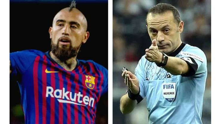 Medio español recuerda calentura de Arturo Vidal con árbitro turco