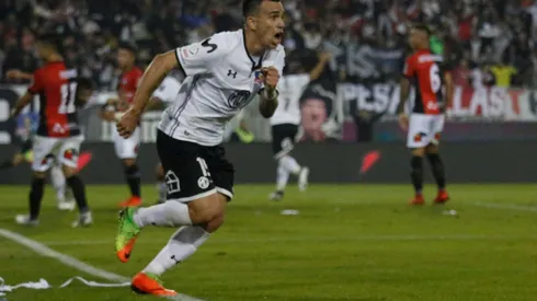 Pablo Mouche grita gol en el estadio Monumental