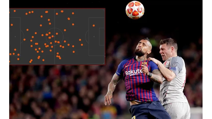 Vidal le ganó dos de tres duelos aéreos a los grandotes del Liverpool
