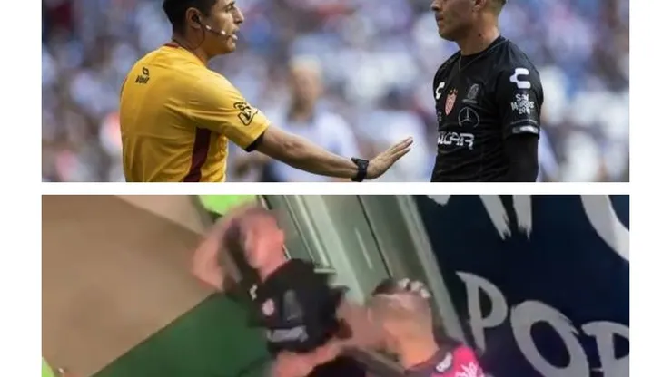 Brian Fernández es expulsado y luego escupe a un hincha rival