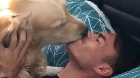 Gabriel Suazo y su perro