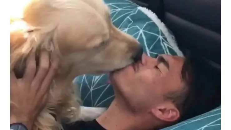 Gabriel Suazo y su perro