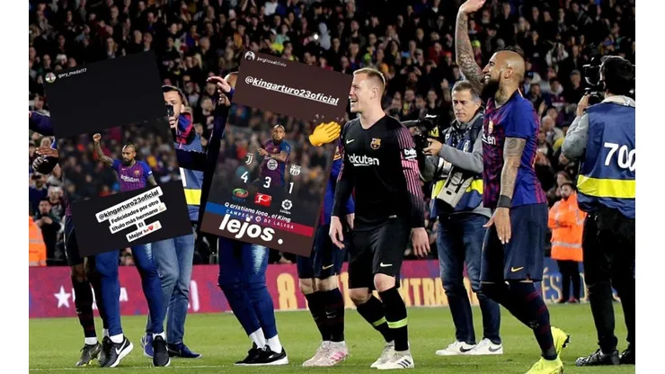 Saludos de lujo para el campeón Vidal.