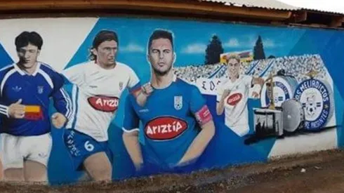 El mural de los hinchas de Deportes Melipilla.