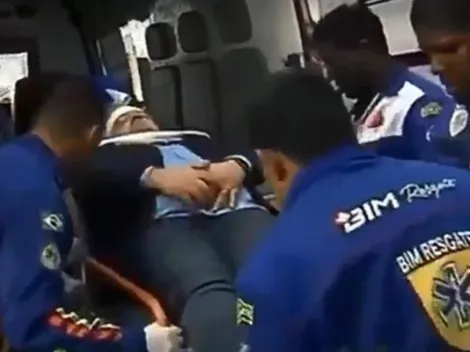 [Video] Comentarista apuesta y sale del estudio en ambulancia