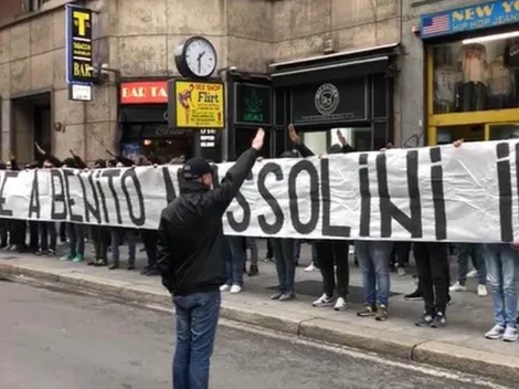 Coppa Italia: Hinchas de la Lazio reivindican a Mussolini en Milán