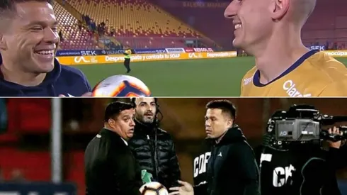 Álvaro Ramos en dos imágenes. Con y sin la pelota del hattrick