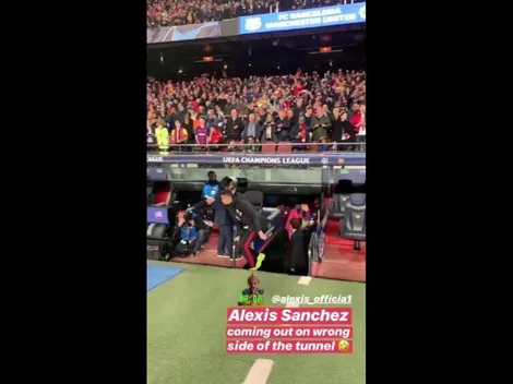Lapsus: Alexis se equivoca y sale por el túnel del Barça en el Camp Nou
