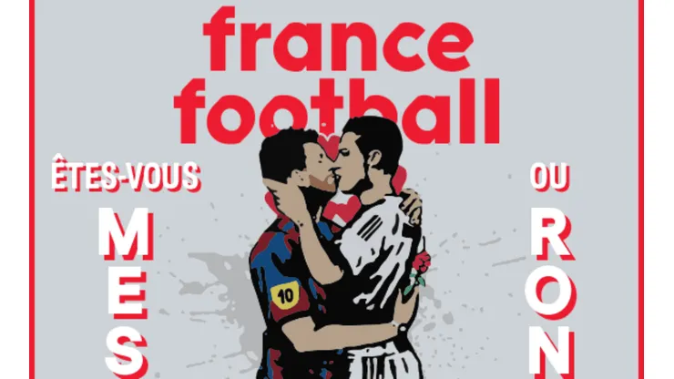 France Football pone a Ronaldo y Messi besándose en su portada