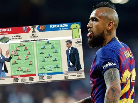 Arturo Vidal, volante de contención titular contra el Huesca