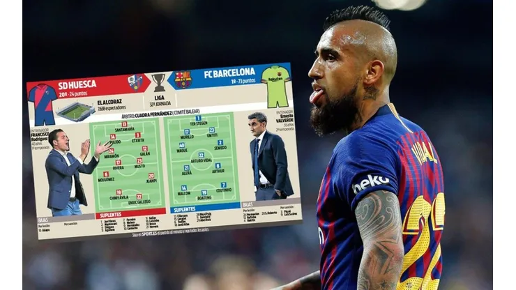 Vidal titular contra Huesca, adelantan en España.
