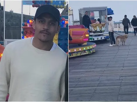 Alexis exhibe sus perros y un novedoso bigote en resort playero de Gales