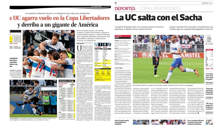 La prensa elogió la victoria de Universidad Católica sobre Gremio