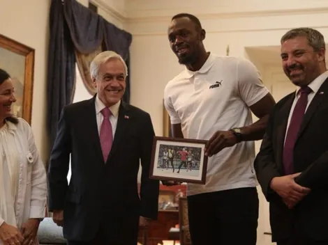 Piñera le regaló un meme a Bolt donde salen ambos