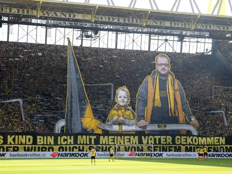 El emotivo tifo de los hinchas del Dortmund