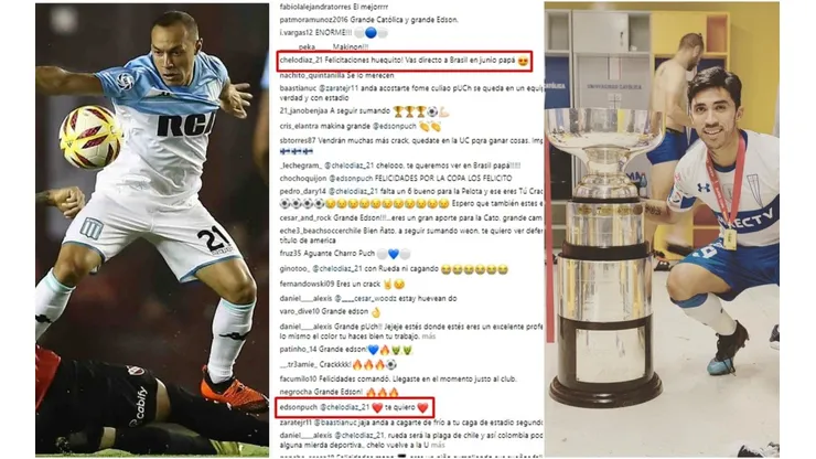 A través de Instagram se encontraron los dos ex compañeros en la U y la Roja