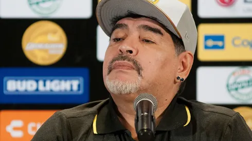 MEXICO: Presentacion de Diego Maradona como DT de Dorados de Sinaloa - CULIACAN, MEXICO - SEPTIEMBRE 10: Diego Armando Maradona durante la presentacion como Director Tecnico de Dorados de Sinaloa para el torneo Apertura 2018 de la Liga de ascenso MX en el Hotel Lucerna el 10 de Septiembre de 2018 en Culiacan, Mexico. (Foto: Jonathan Telles/JAM MEDIA)