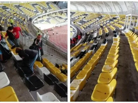 Hinchas de Unión La Calera dejaron impecable su galería