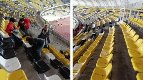 Hinchas de Unión La Calera dejaron impecable su galería