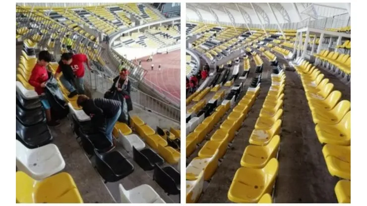 Hinchas de Unión La Calera dejaron impecable su galería