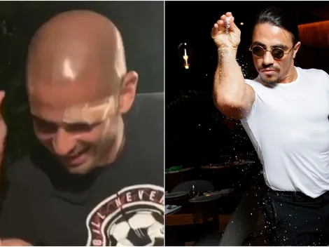 Sebastián Sáez celebra a lo Salt Bae con un lindo asado