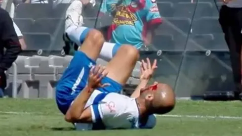 Sáez en el momento que cae ensangrentado