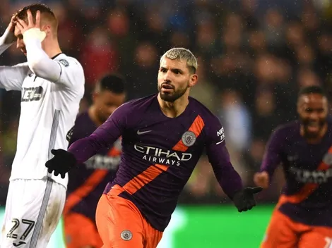 Kun Agüero salvó al City en la FA Cup ante Swansea