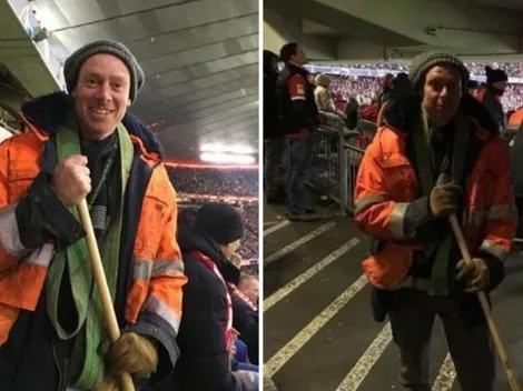 Hincha del Liverpool se disfrazó de limpiador para entrar al estadio del Bayern