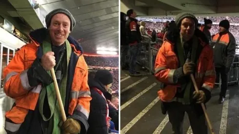 Hincha del Liverpool se disfrazó de limpiador para entrar al estadio y ver el partido ante el Bayern