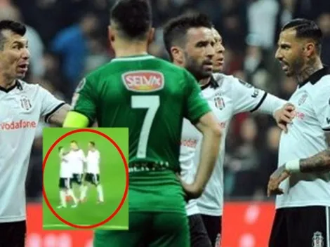 Medel le pegó a Quaresma en pleno partido del Besiktas