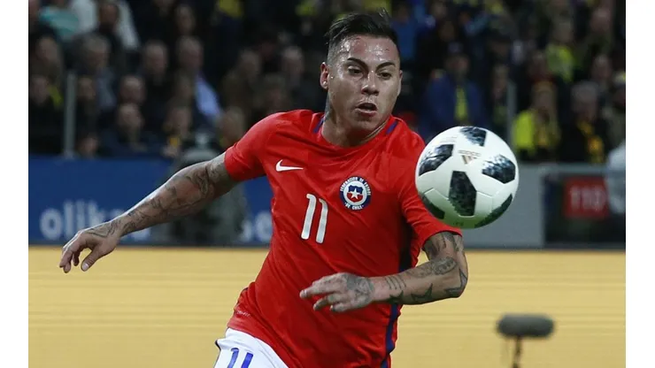 Edu Vargas en su último duelo por la Roja.