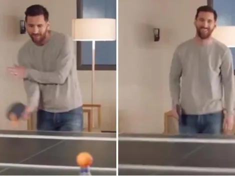 Lionel Messi se luce jugando ping pong