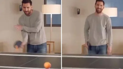 Lionel Messi se luce jugando ping pong