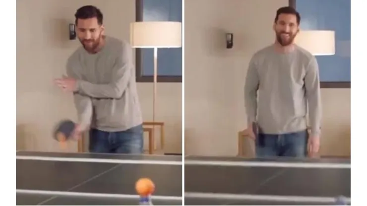 Lionel Messi se luce jugando ping pong