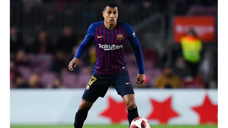 Murillo en uno de los pocos partidos por el Barça.
