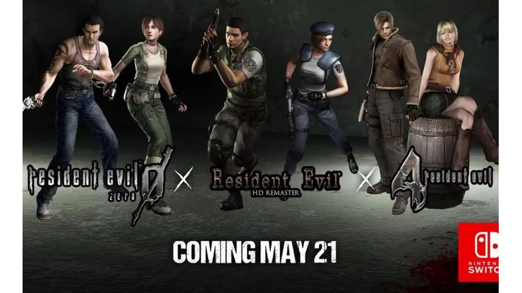 Resident Evil 0, 1 y 4 llegan a Nintendo Switch el 21 de mayo